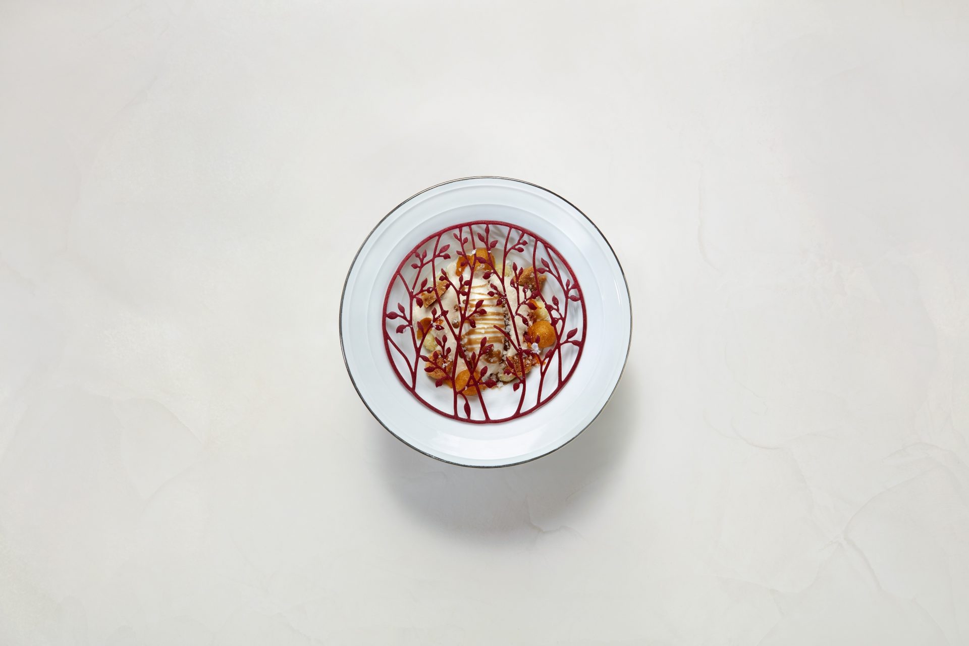 Signature Dessert of Sweet Potato, Oolong, and Sea Salt